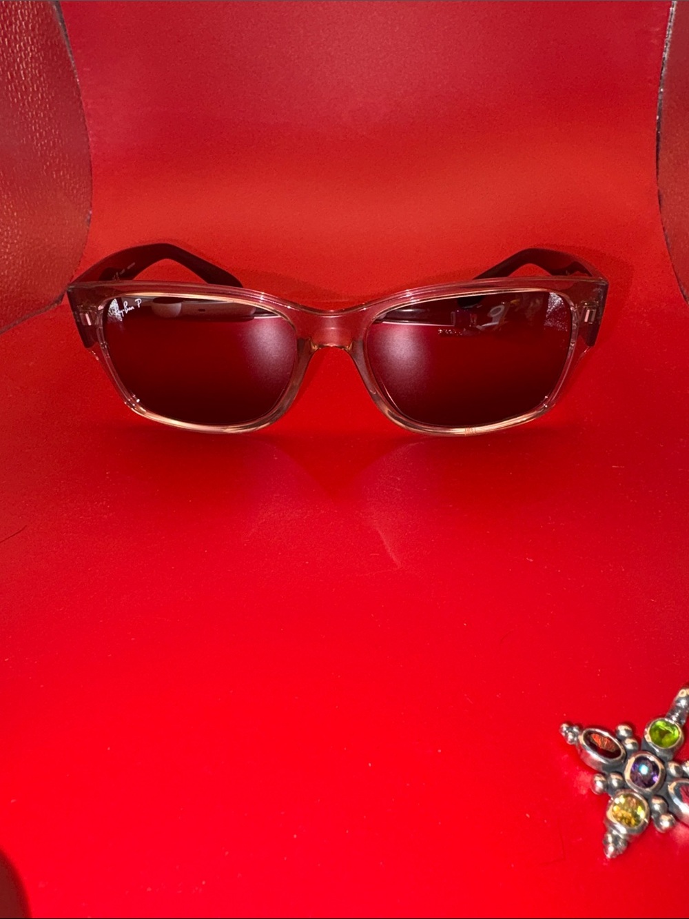 Ray-ban RB4388 Transparent Frame Pink Sunglasses